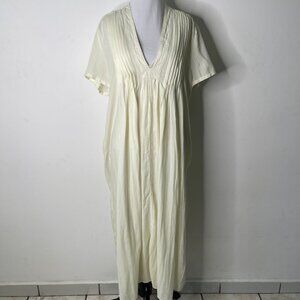 Rag & Bone Women's White Sachi V-Neck Midi Belted Short Sleeve Dress Size Large